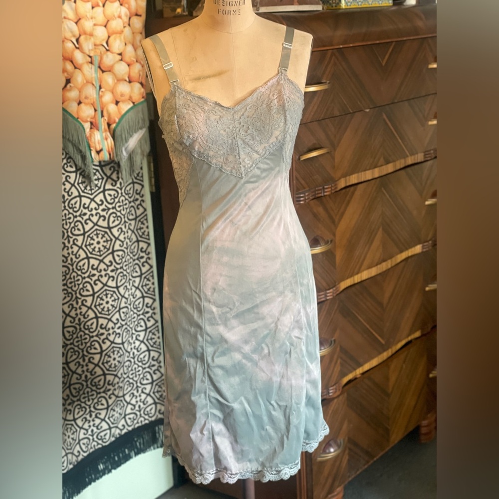 vintage slip M 6 8 lace Wonder Maid tie dye Spring lingerie dress mermaid - Picture 3 of 4